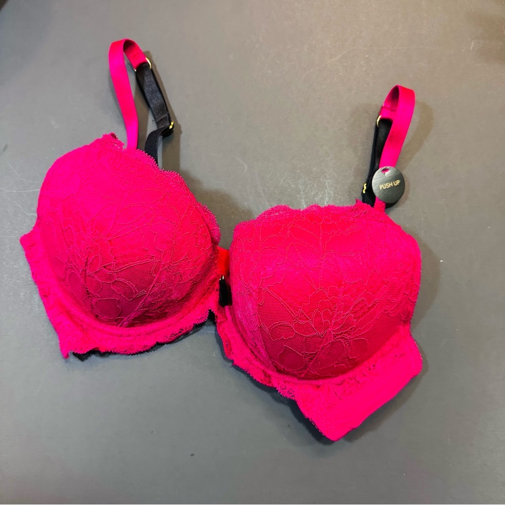 NWT ASOS Magenta Valentine Lace Push-up 36C